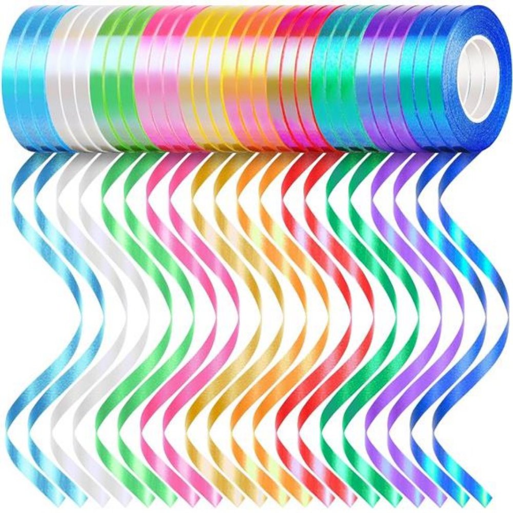 30 Roll Rainbow Curling Ribbons for Present Wedding Party Festival Art Craft